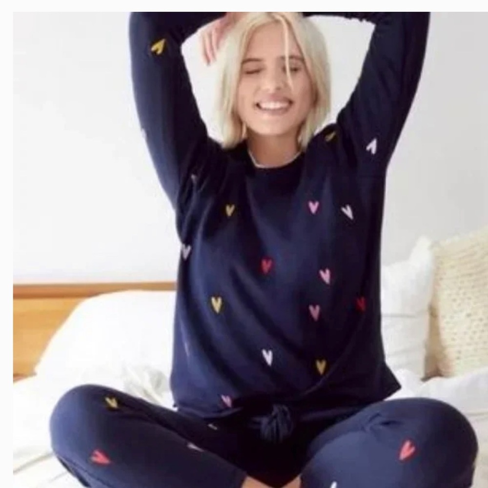 Lou and Grey at Loft heart sweatshirt sweatpants set &